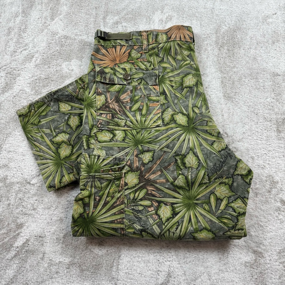 VTG Y2K DK flatwoods cargo pants men’s size XL green vegetal jungle hunting camo